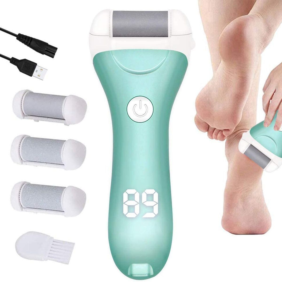 PUREPOWER - Eliminador de callos recargable Con kit de pedicura Para piel muerta