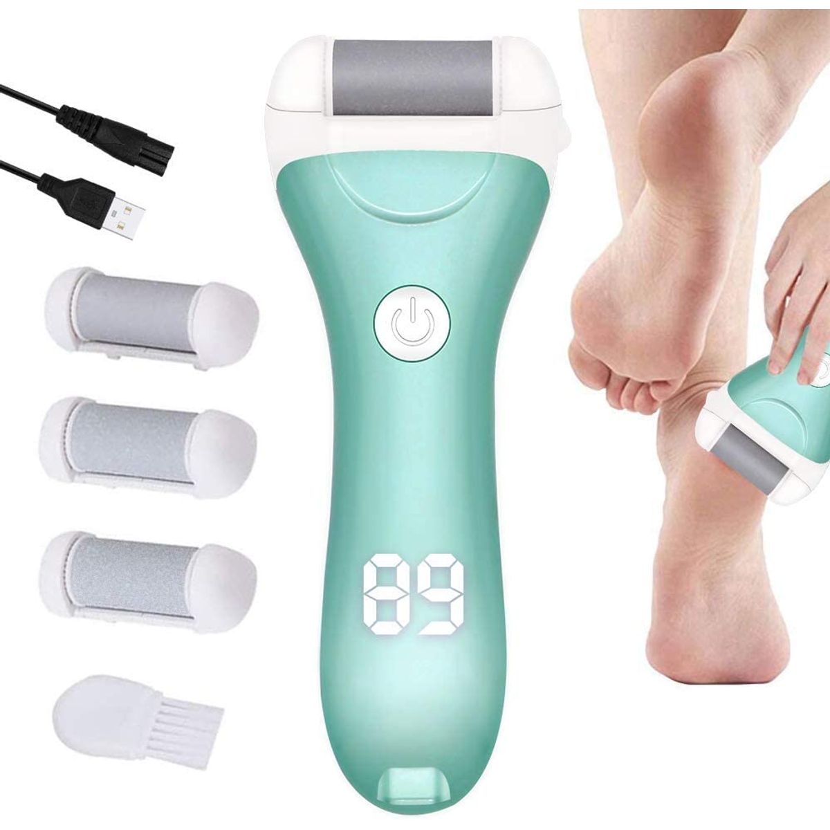 PUREPOWER - Eliminador de callos recargable Con kit de pedicura Para piel muerta
