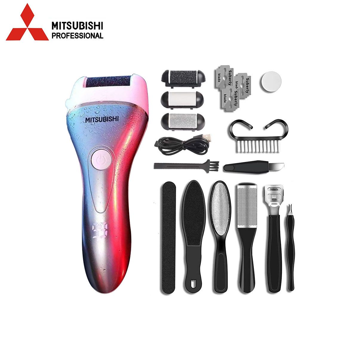 PUREPOWER - Eliminador de callos recargable Con kit de pedicura Para piel muerta