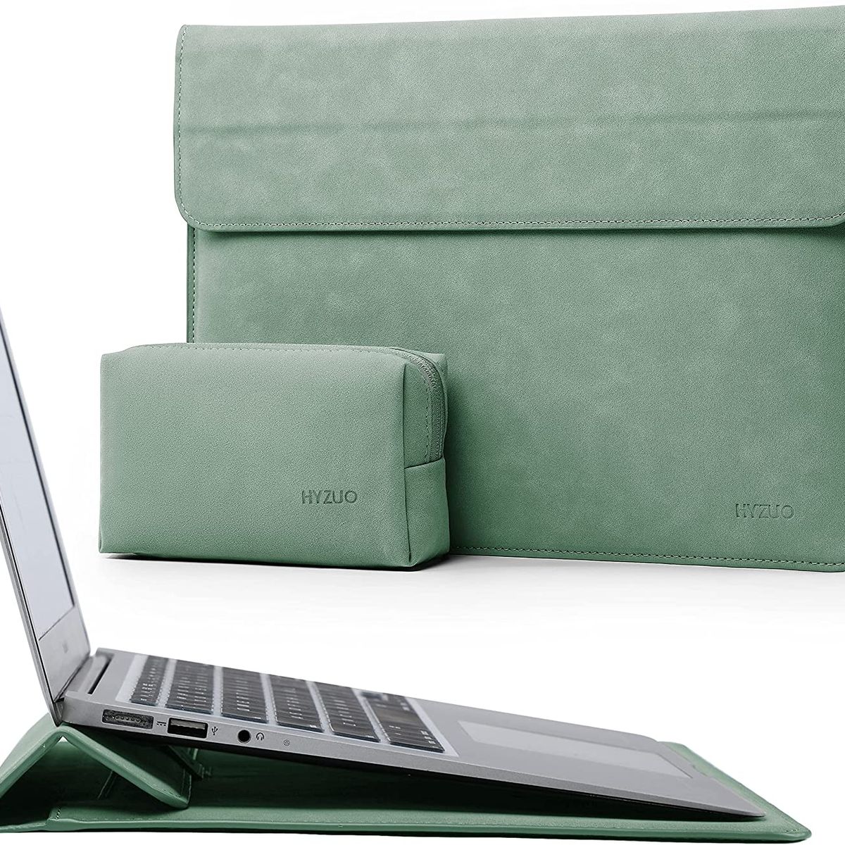 PUREPOWER - Funda Protectora Compatible con MacBook AirPro13 y 14-verde