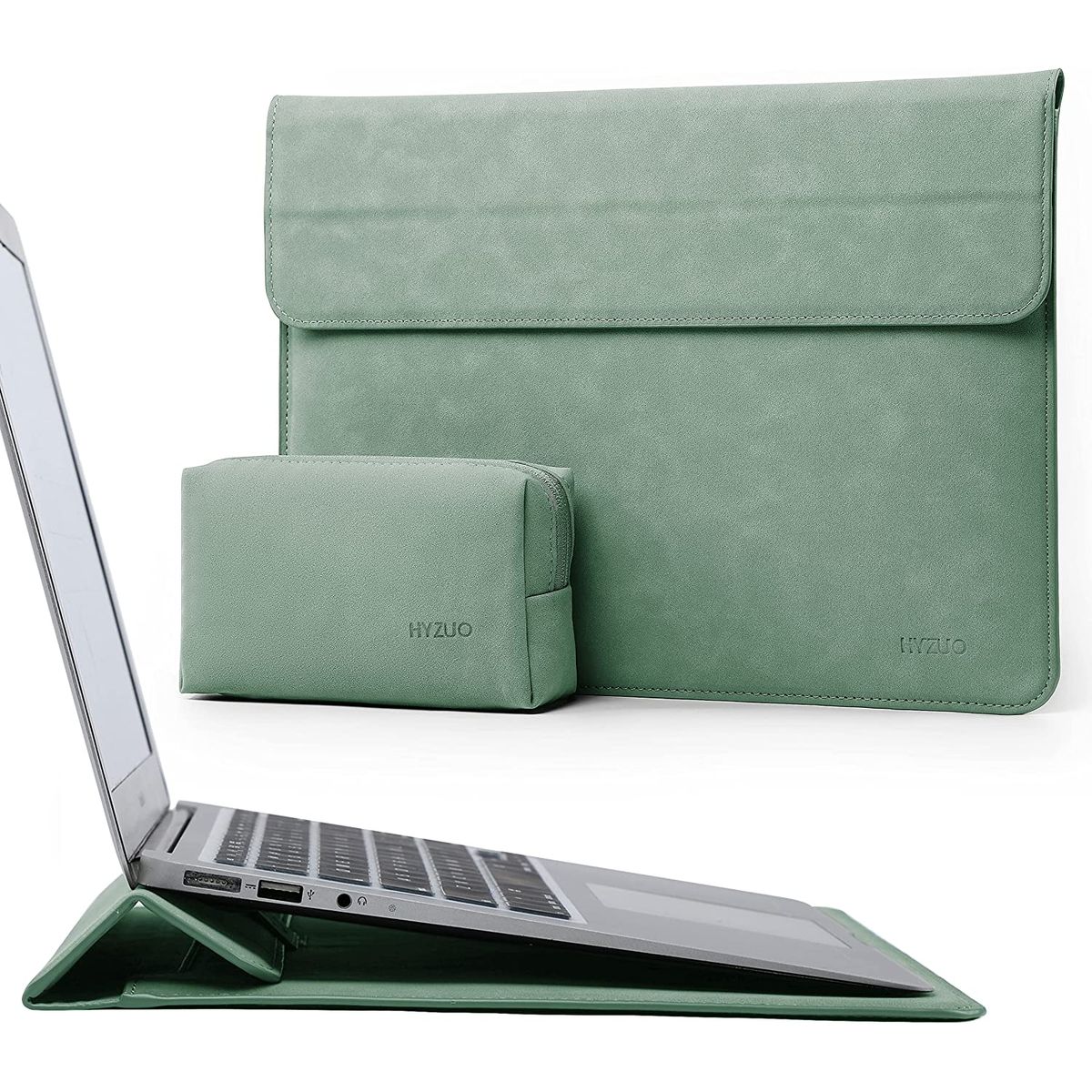 PUREPOWER - Funda Protectora Compatible con MacBook AirPro13 y 14-verde