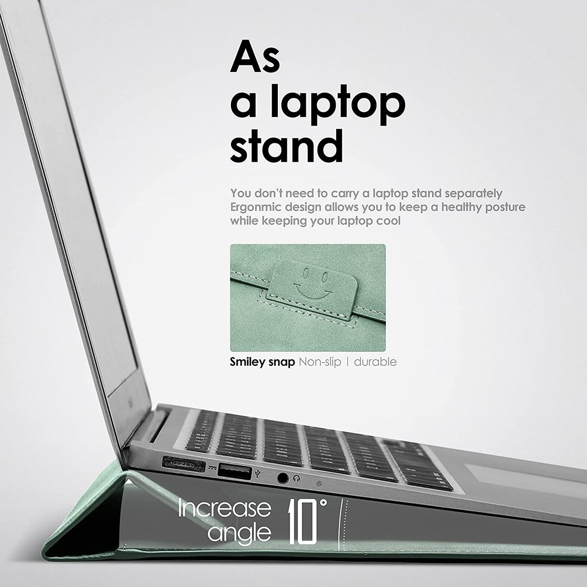 PUREPOWER - Funda Protectora Compatible con MacBook AirPro13 y 14-verde