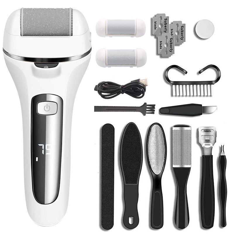 PUREPOWER - Eliminador de callos recargable Con kit de pedicura Para piel muerta