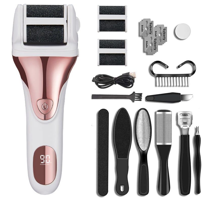 PUREPOWER - Eliminador de callos recargable Con kit de pedicura Para piel muerta