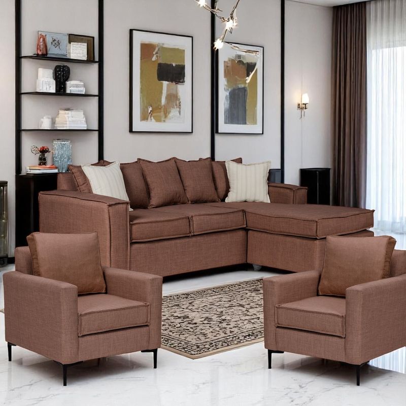 SITIAL HOME - LIVING 311 LEHMANN CAFE SECCIONAL MAS 2 POLTRONAS RESORTES