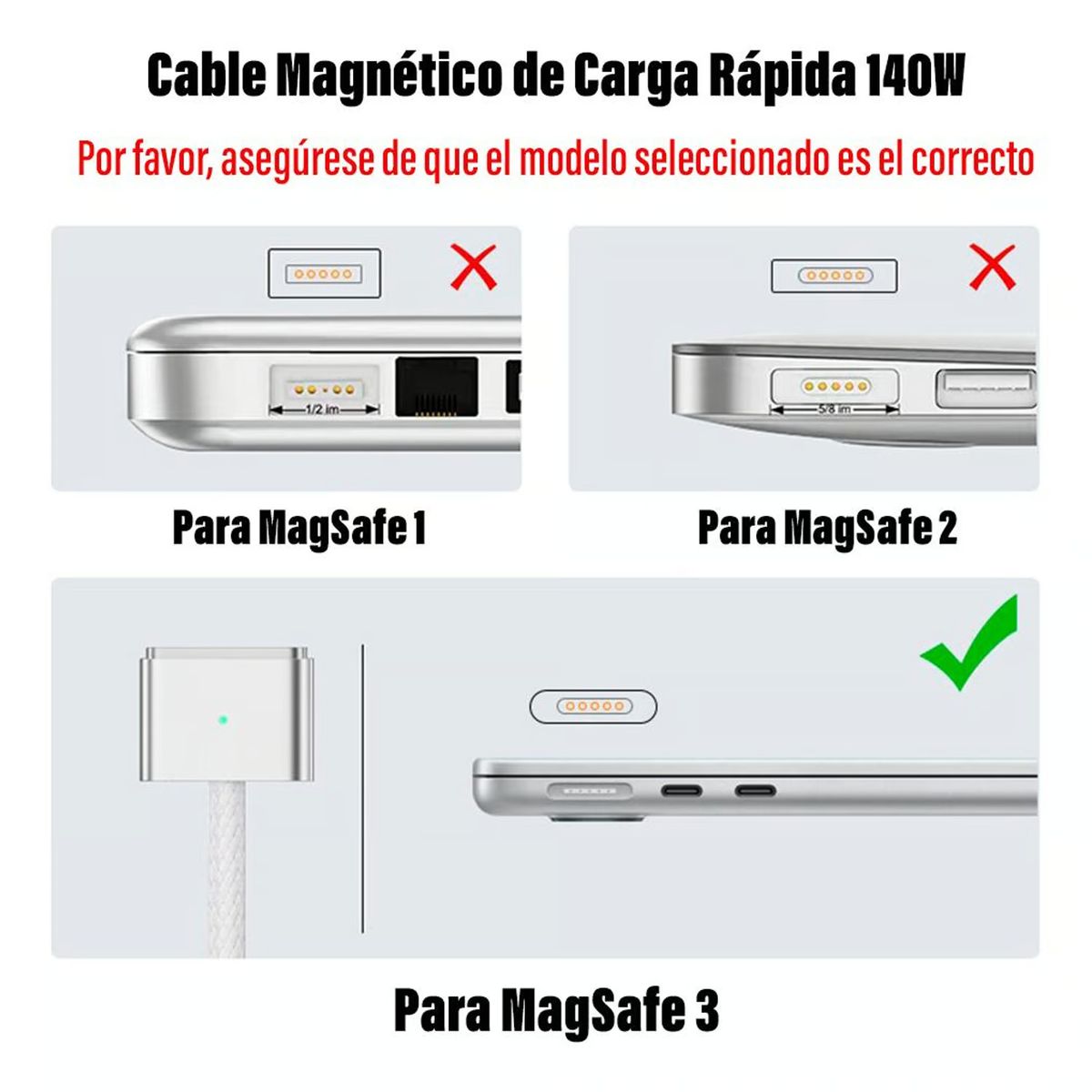 GENERICO - Cable Para Macbook Air/Pro Usb-C A Magsafe 3