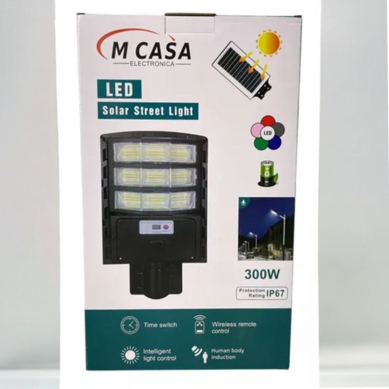 ANGELES DEL HOGAR - REFLECTOR SOLAR MCASA 300W LED CON SENSOR MOVIMIENTO IP67