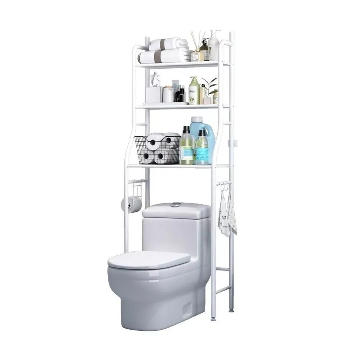 GENERICO - Estante Mueble Organizador de  Baño 3 Niveles Repisa  Color Blanco