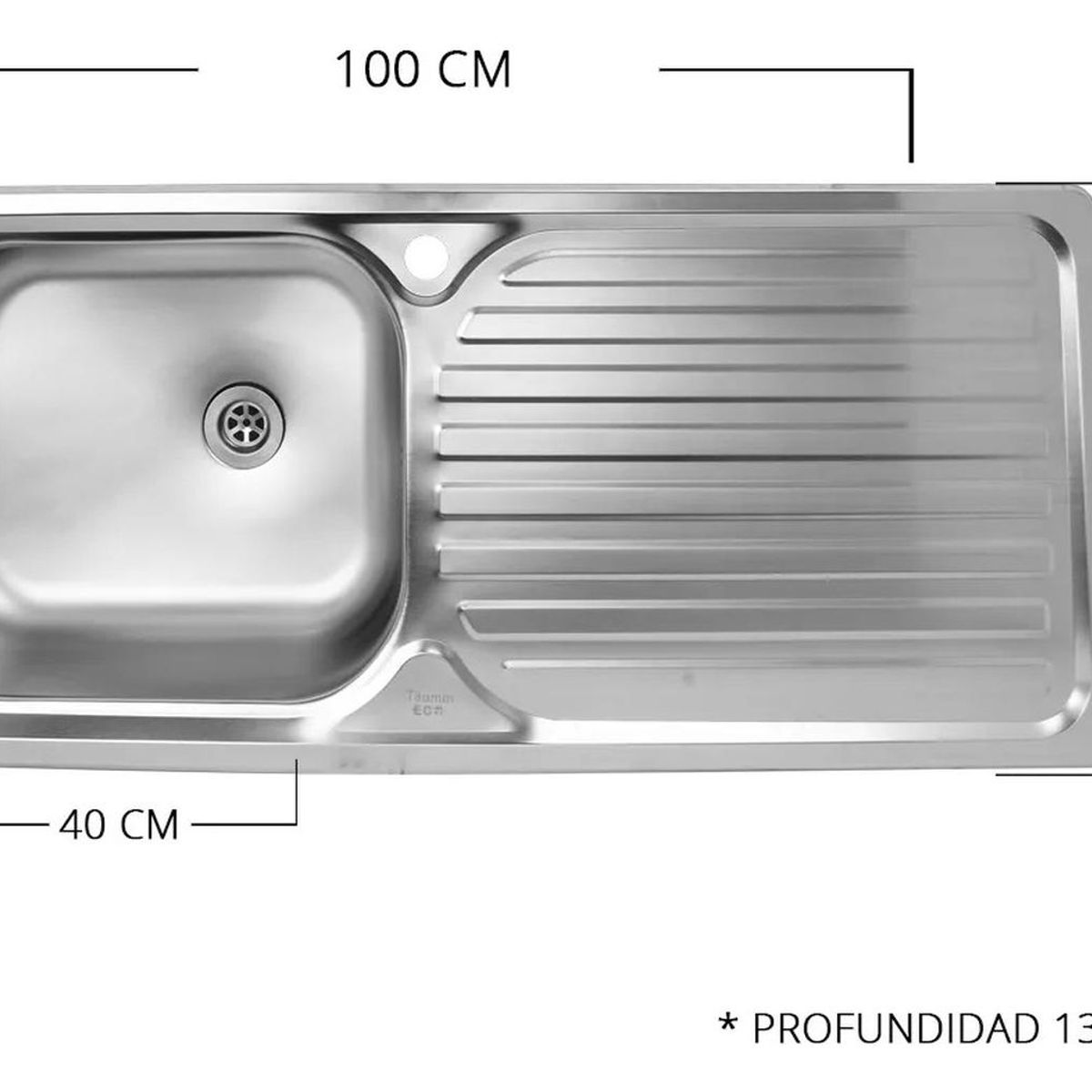 GENERICO - Lavaplatos Derecho Empotrado Simple 100x44 cm