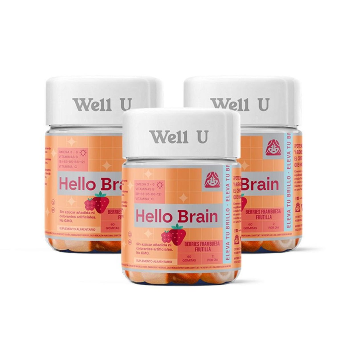 WELL U - PACK X 3 GOMITAS OMEGA 3 Y 6 VITAMINA B Y C 60UN WELL U