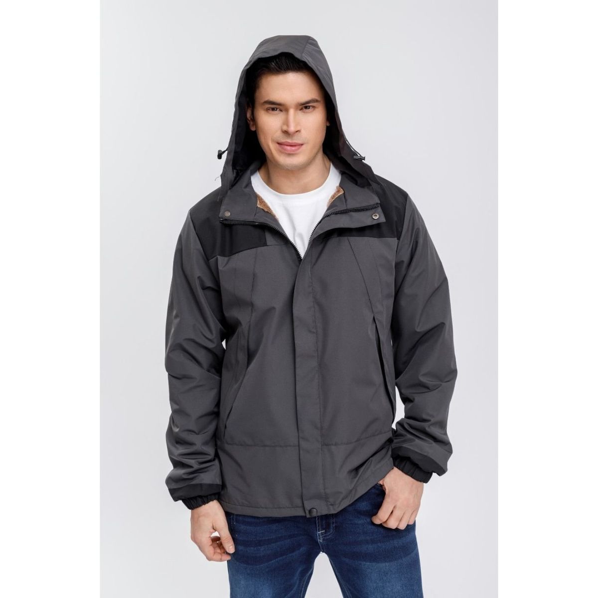 LIKE SHOP - Chaqueta Hombre Impermeable Forro Interior Piel Capucha 0001