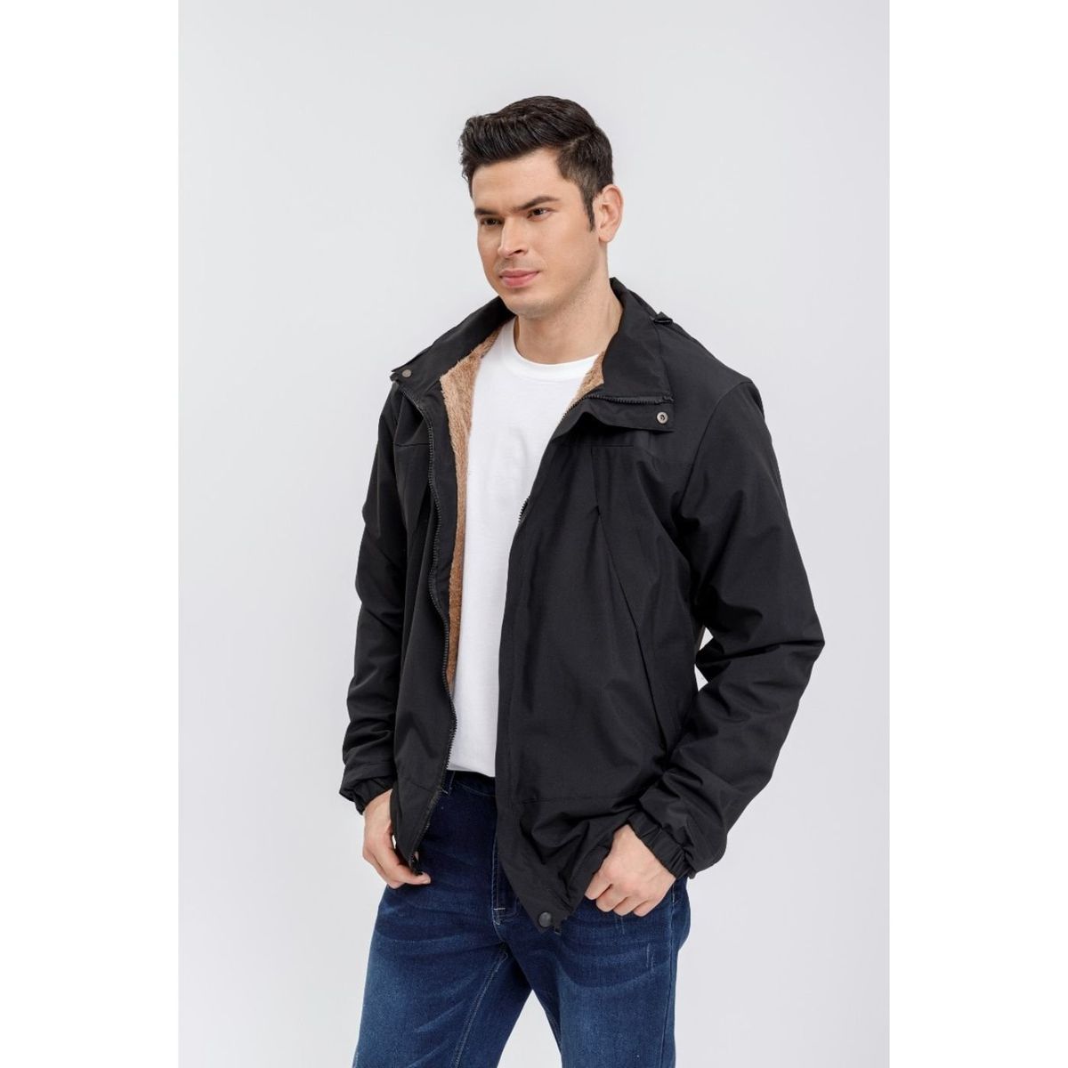 LIKE SHOP - Chaqueta Hombre Impermeable Forro Interior Piel Capucha 0001