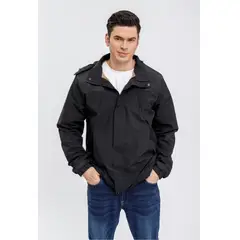 MPROPIA - Chaqueta Hombre Impermeable Forro Interior Piel Capucha 0001