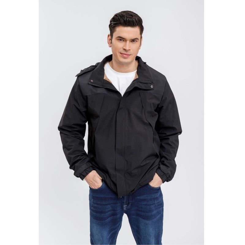 MPROPIA - Chaqueta Hombre Impermeable Forro Interior Piel Capucha 0001