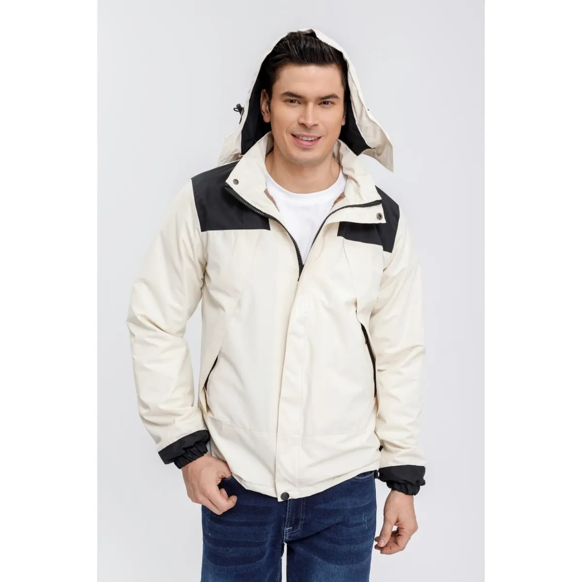 LIKE SHOP - Chaqueta Hombre Impermeable Forro Interior Piel Capucha 0001