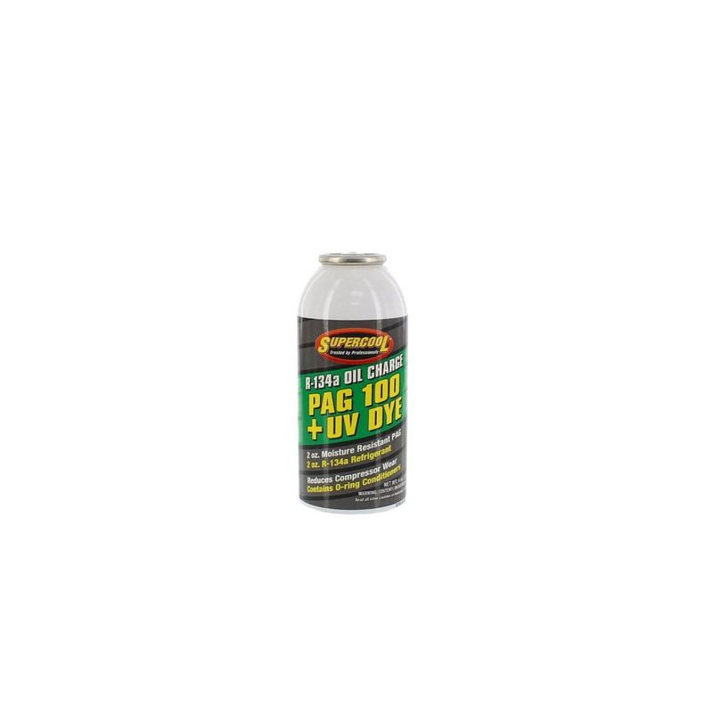 TSI SUPERCOOL - Carga Aceite PAG100 con tinteUV detector de fuga y R134a 4oz