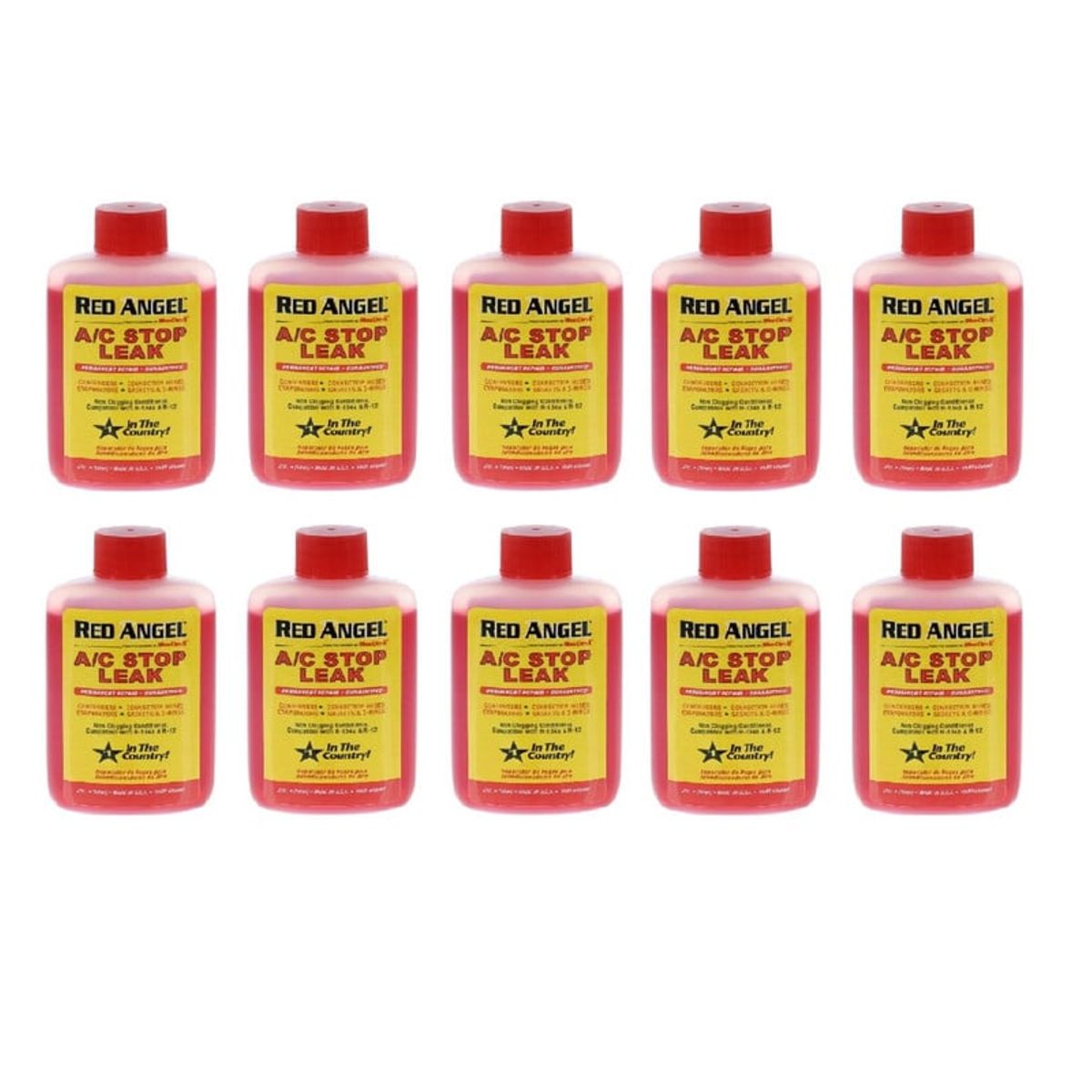 RED ANGEL - Pack 10Unid Sellador Tapa Fugas Ac Automotriz Red Angel
