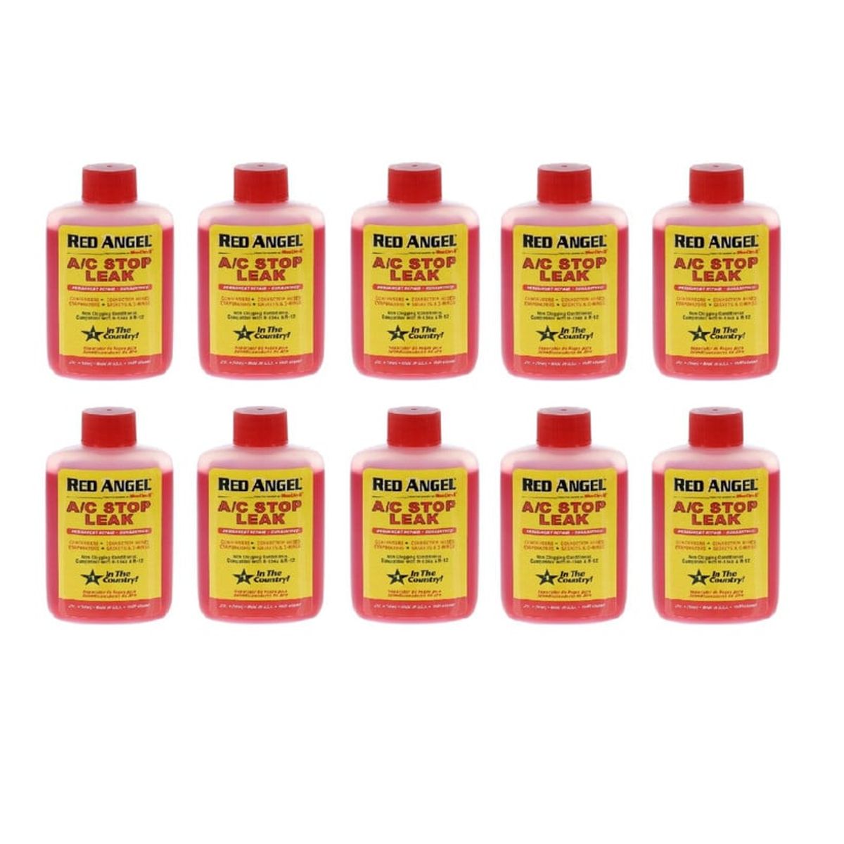 RED ANGEL - Pack 10Unid Sellador Tapa Fugas Ac Automotriz Red Angel