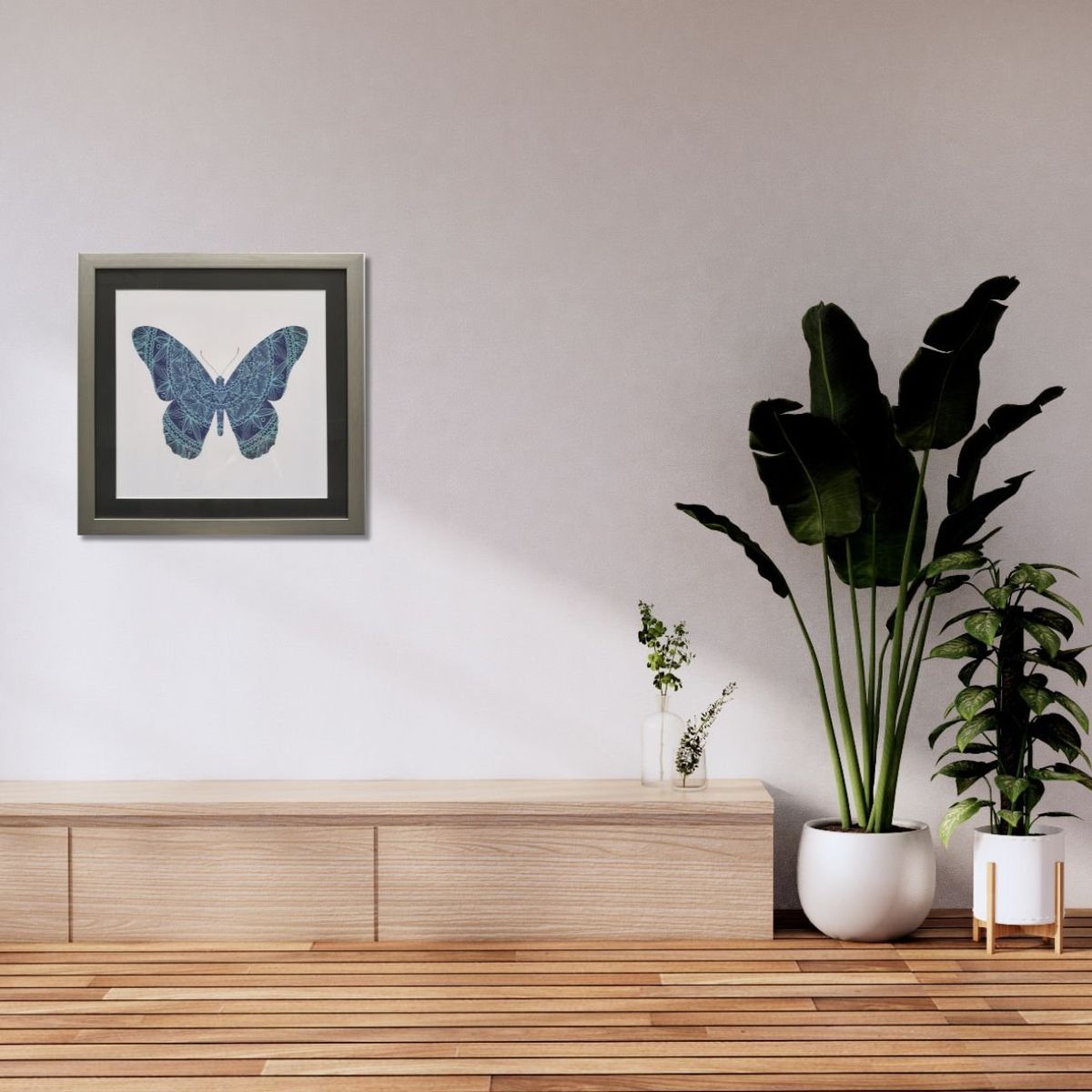 RONDA - Cuadro Lamina Mariposa Celeste 50x50 cm