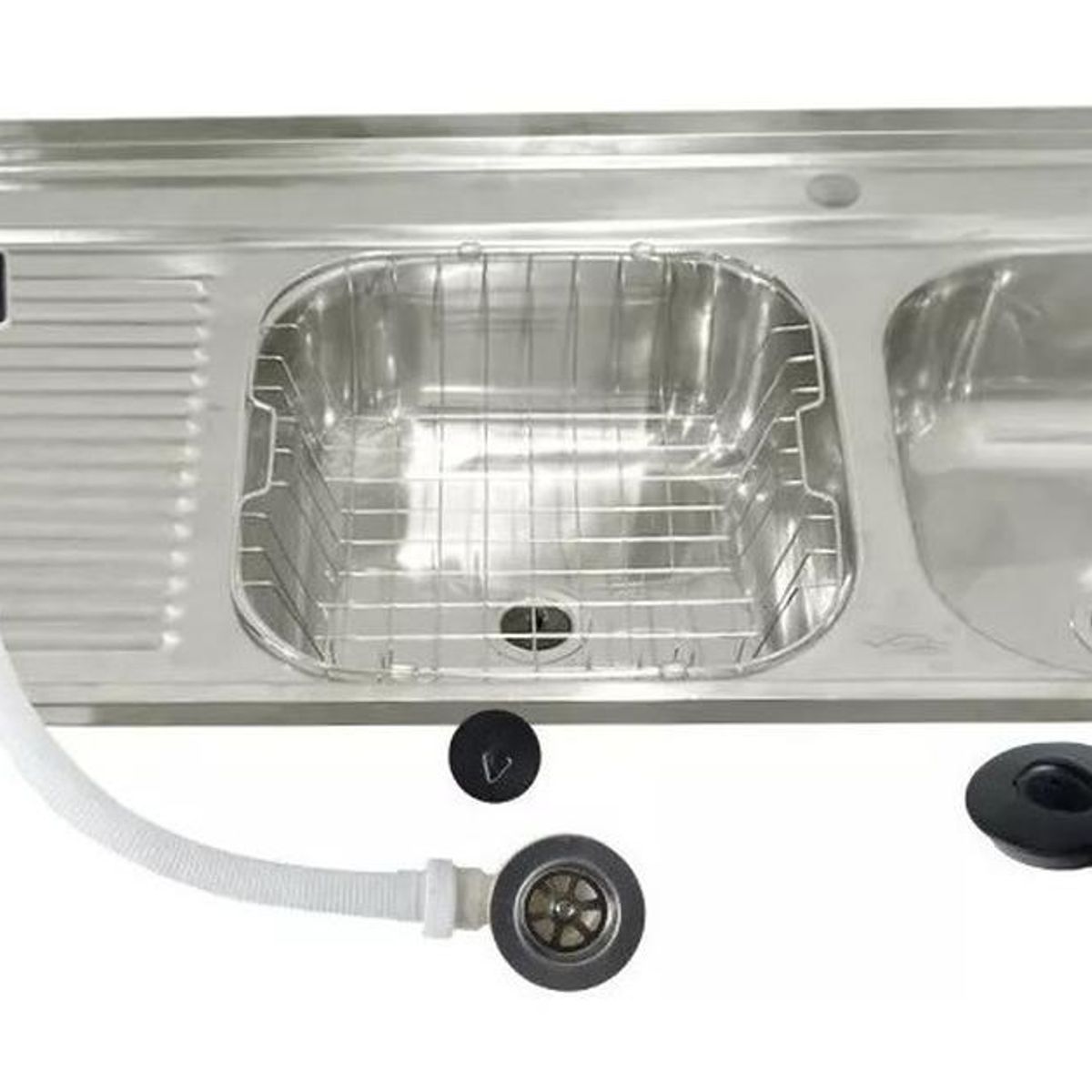 GENERICO - Lavaplatos Izquierdo Doble Sobreponer 120x50 cm