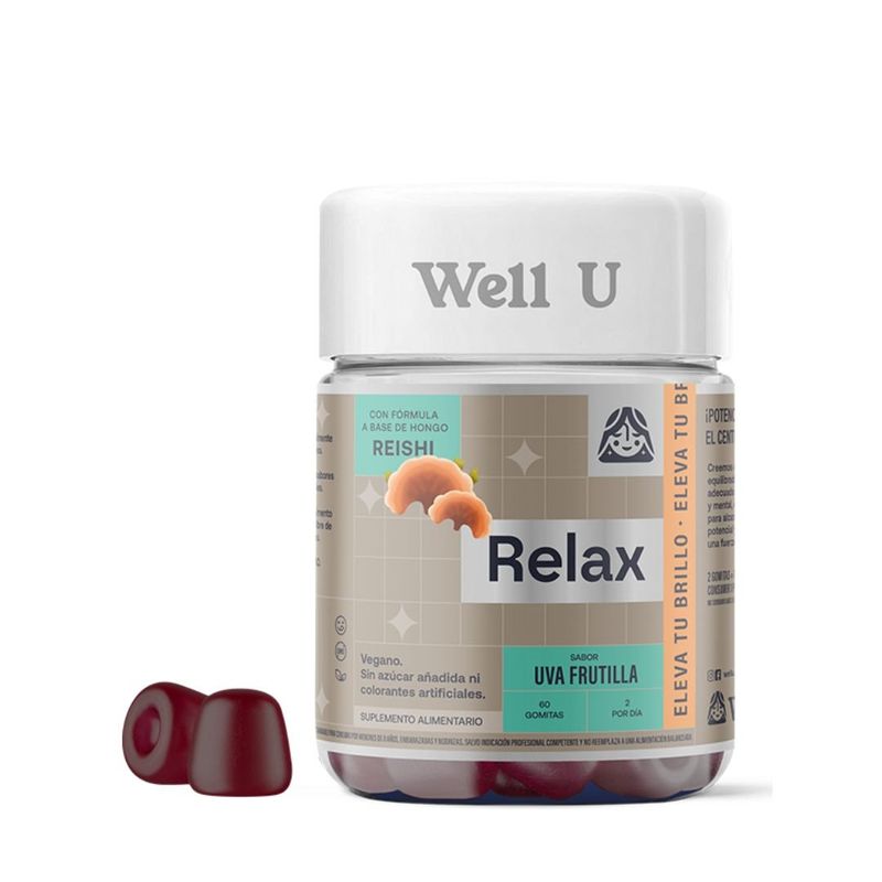 WELL U - GOMITAS REISHI RELAX VEGANAS 60UN WELL U