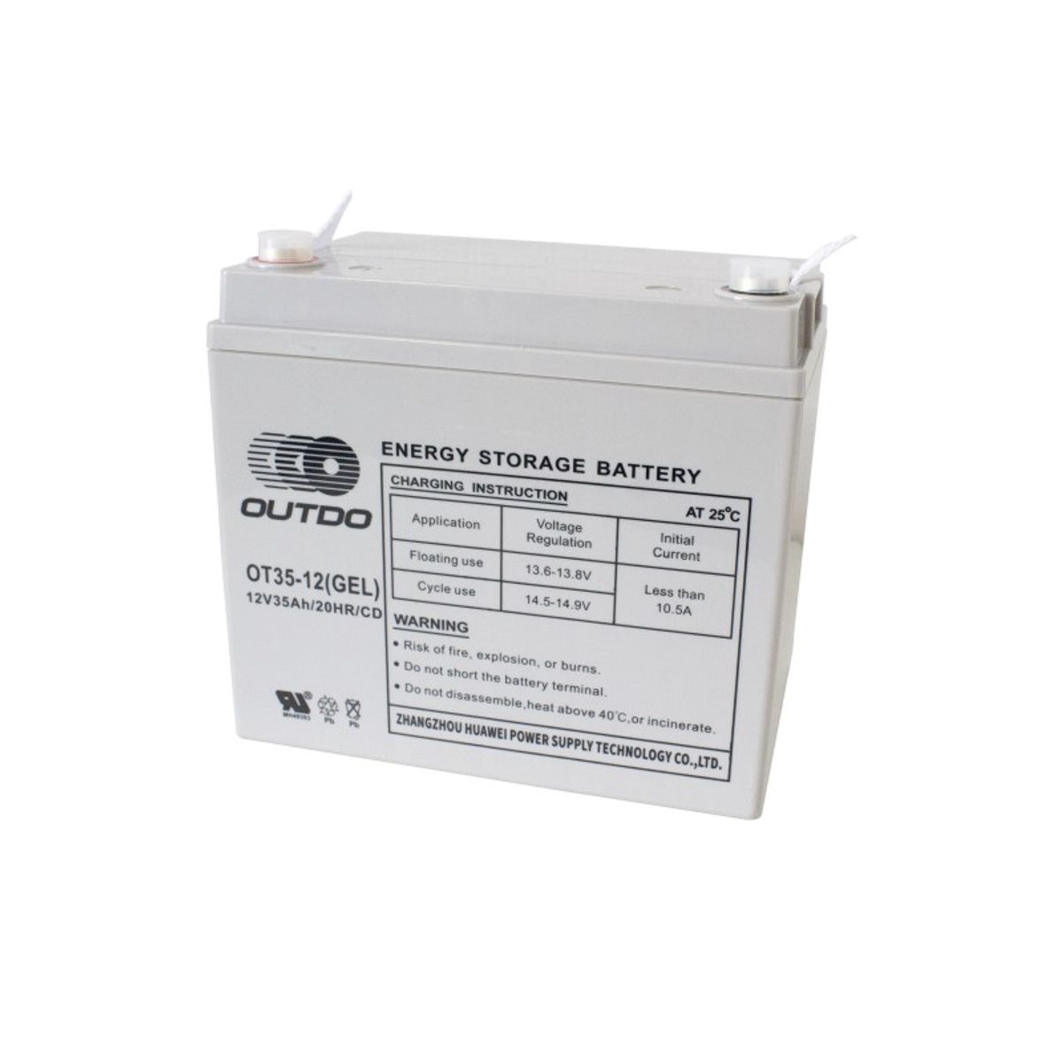 OUTDOOR TECH - Batería de respaldo 12 volt 35Ah recargable