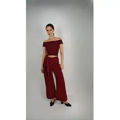 LA MURA - Blusa Ana Cupro Burdeo