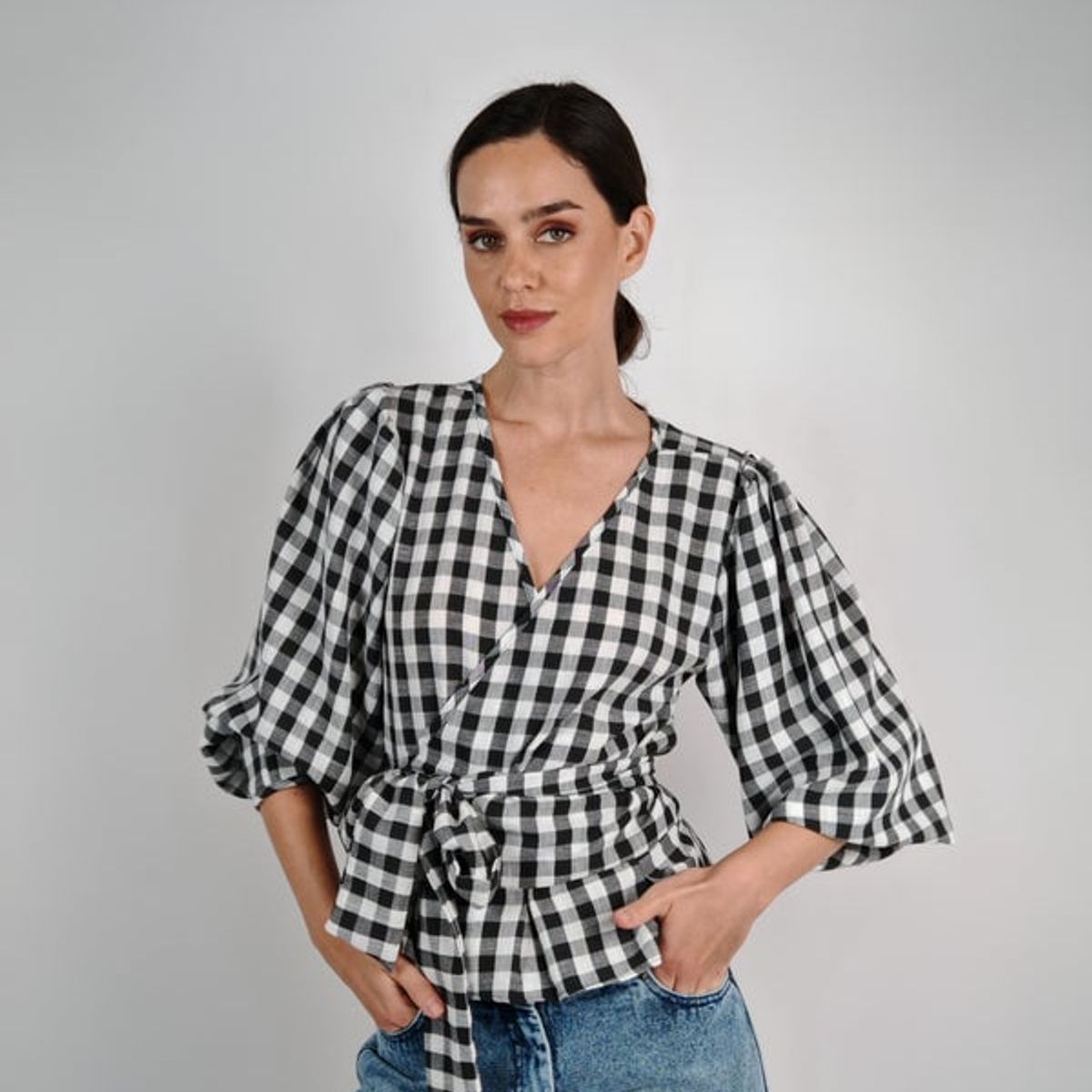 LA MURA - Blusa Carolina Lino Vichy