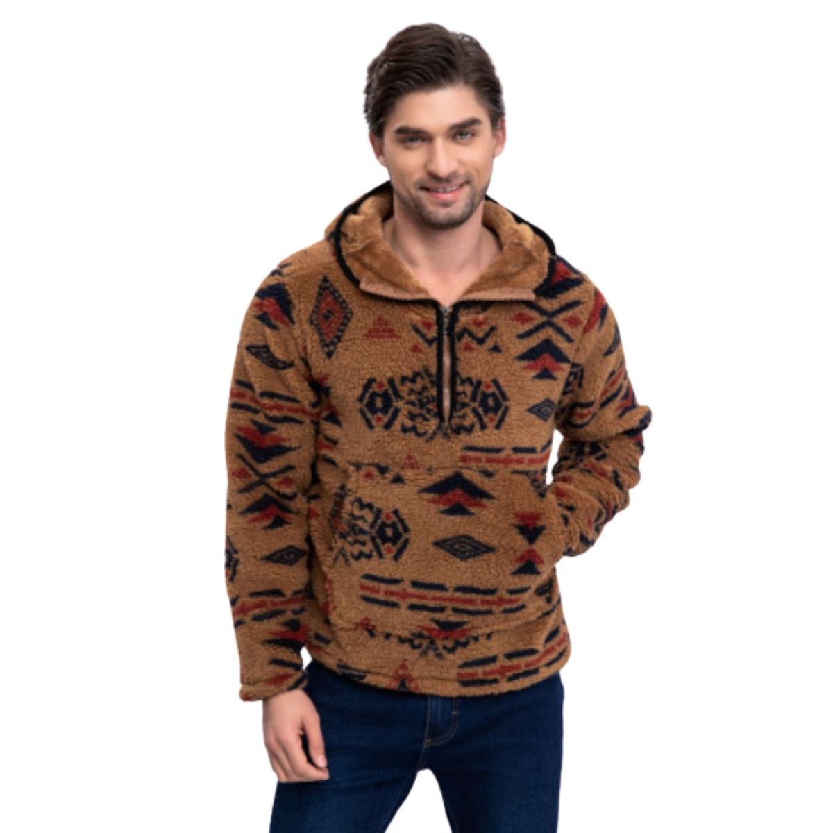 LIKE SHOP - Polerón Étnico Hombre Invierno Interior Chiporro Cierre 6100