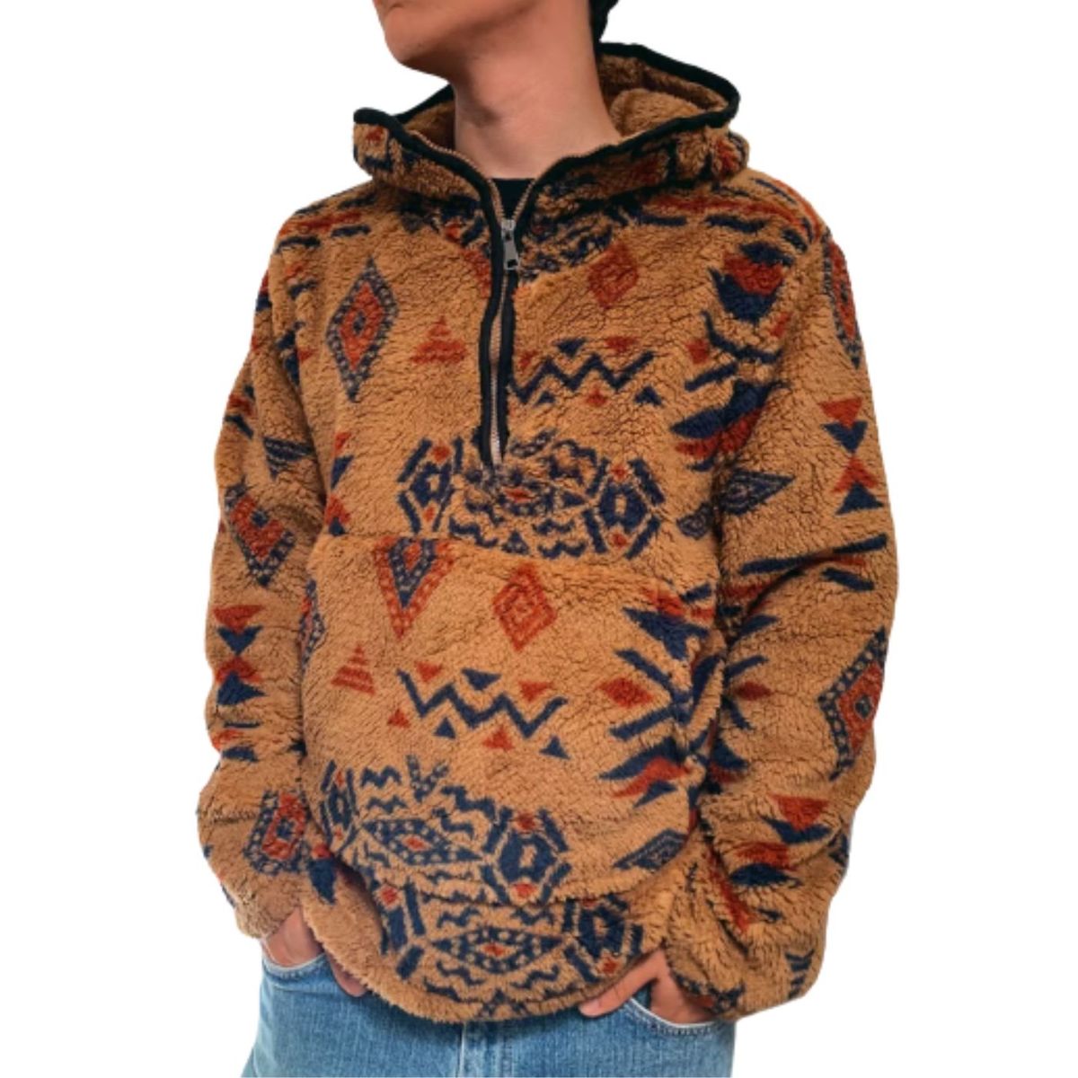 LIKE SHOP - Polerón Étnico Hombre Invierno Interior Chiporro Cierre 6100