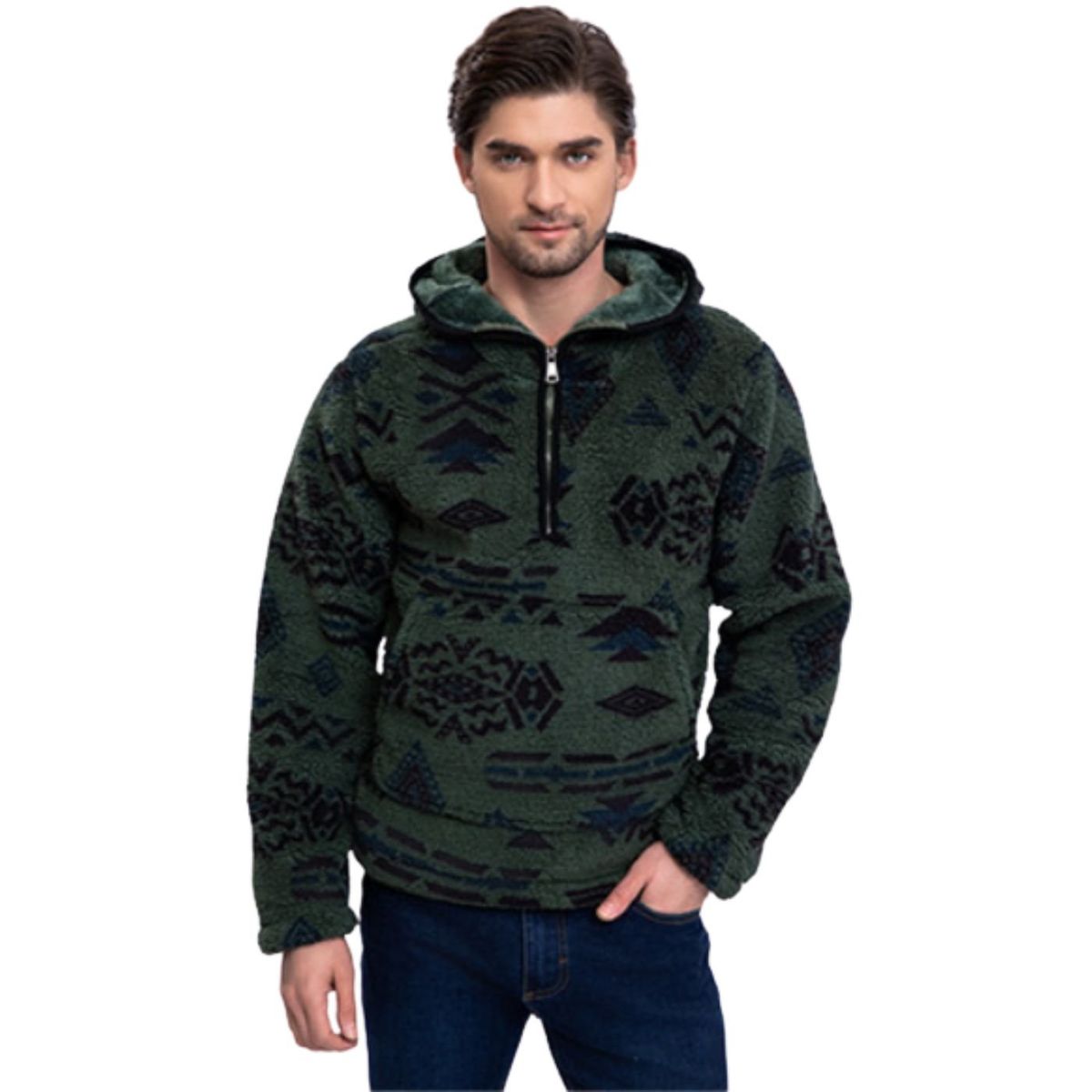 LIKE SHOP - Polerón Étnico Hombre Invierno Interior Chiporro Cierre 6100