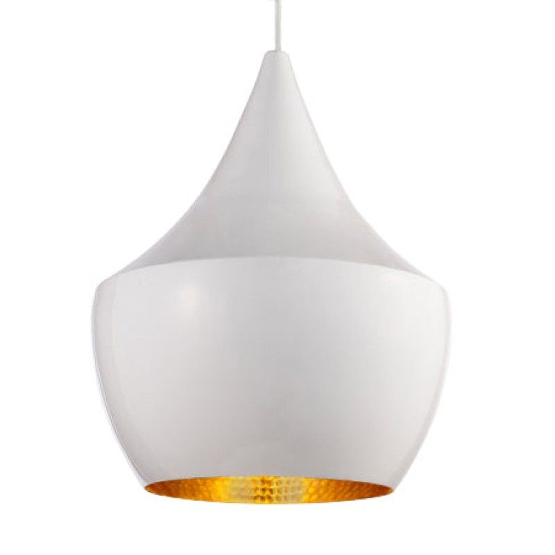 TEMPORA - Lámpara colgante metal aluminio blanco dorado
