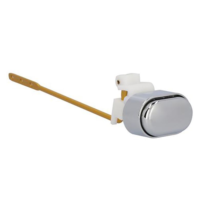 GENERICO - BOTON DE WC LATERAL CROMADO CON BARRA DE BRONCE.