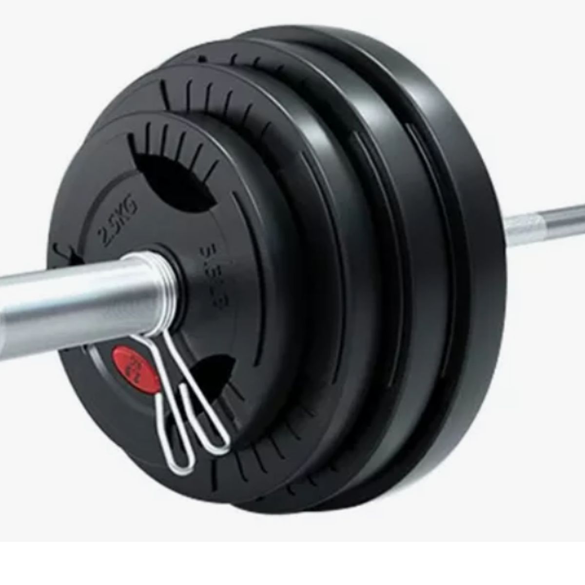 SPORTIME - disco olimpico cubierto de goma con agarres 5 kilos  unidad