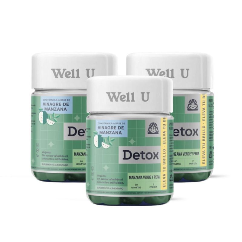 WELL U - PACK X3 GOMITAS VINAGRE DMANZANA VIT B12 CROMO 60UN WELL U