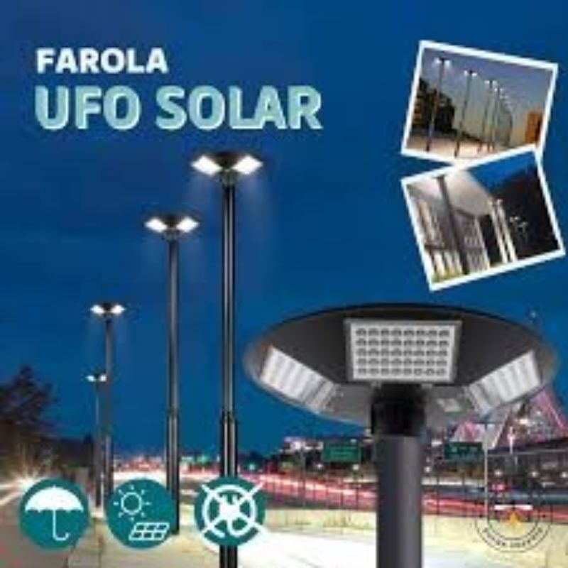 ANGELES DEL HOGAR - FAROLA SOLAR POTENCIA PARA JARDIN Y EXTERIORES 500W