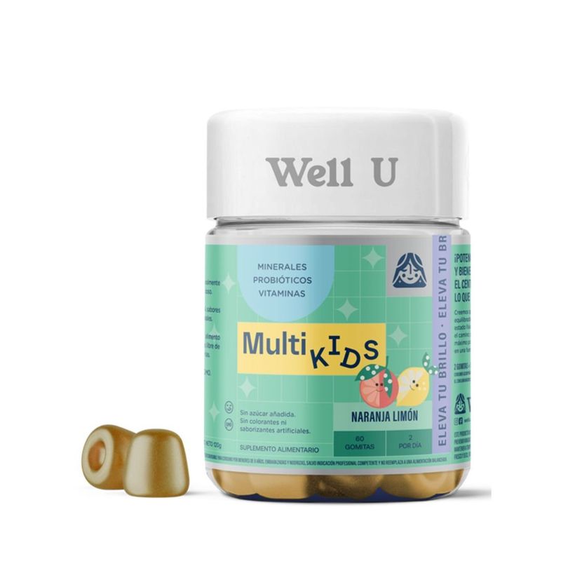 WELL U - GOMITAS MULTIVIT + PROBIOTICOS PARA NIÑOS 60UN WELL U