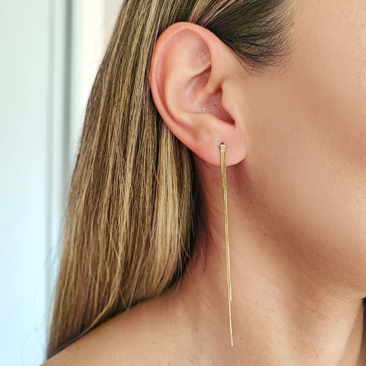 COGGIOLA - Aros Cadena Veneciana Cassandra Enchapado Oro 18K