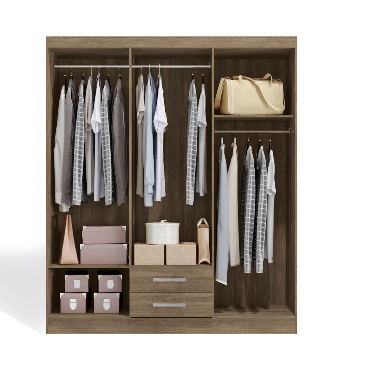 ROCA - Clóset Formosa 6 puertas+ 2 cajones - Nogal