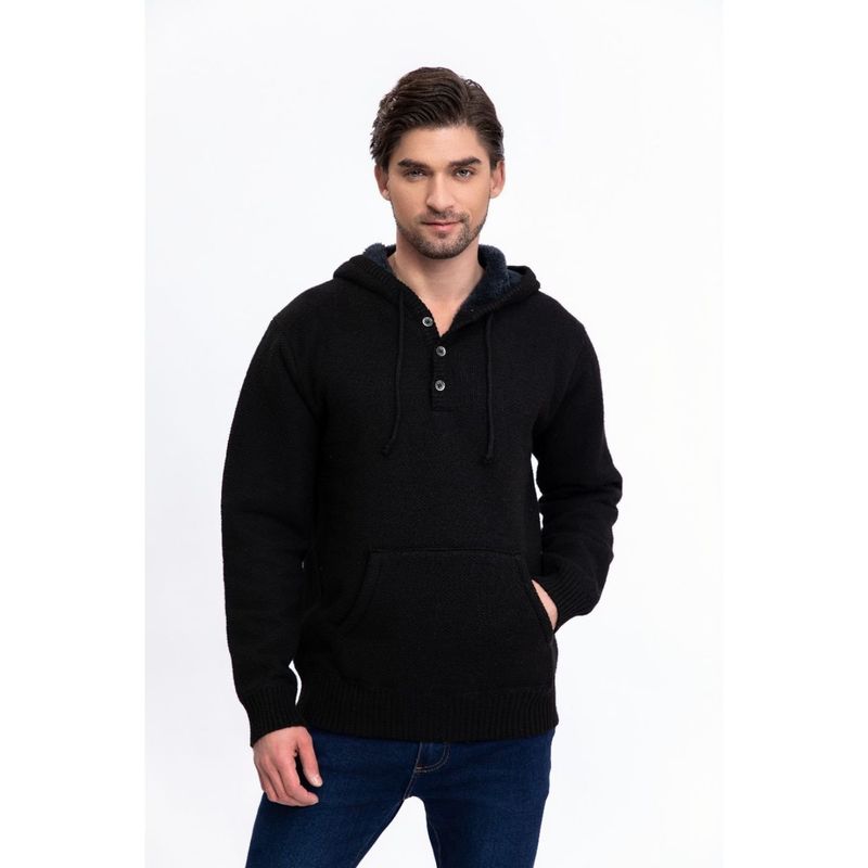 MPROPIA - Sweater Algodon Hombre Forro Piel Botones Gorro 7172.