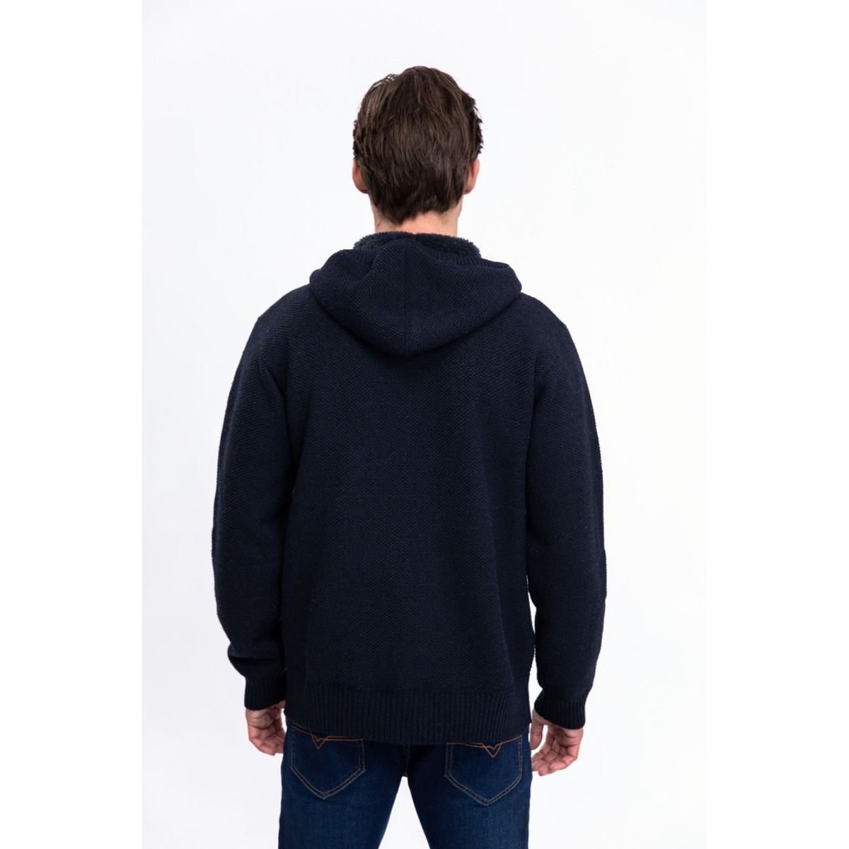 LIKE SHOP - Sweater Algodon Hombre Forro Piel Botones Gorro 7172