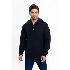 MPROPIA - Sweater Algodon Hombre Forro Piel Botones Gorro 7172.