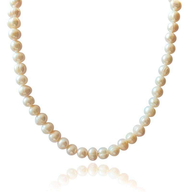 ANDREA COGGIOLA JOYAS - Collar Perlas De Río Frida Plata Fina 925