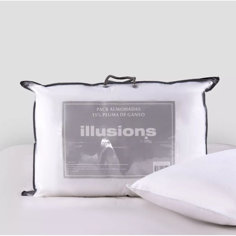 CUISINE BY IDETEX - Set De 2 Almohadas Ilussion Pluma De Ganso15% Pecho 50x70
