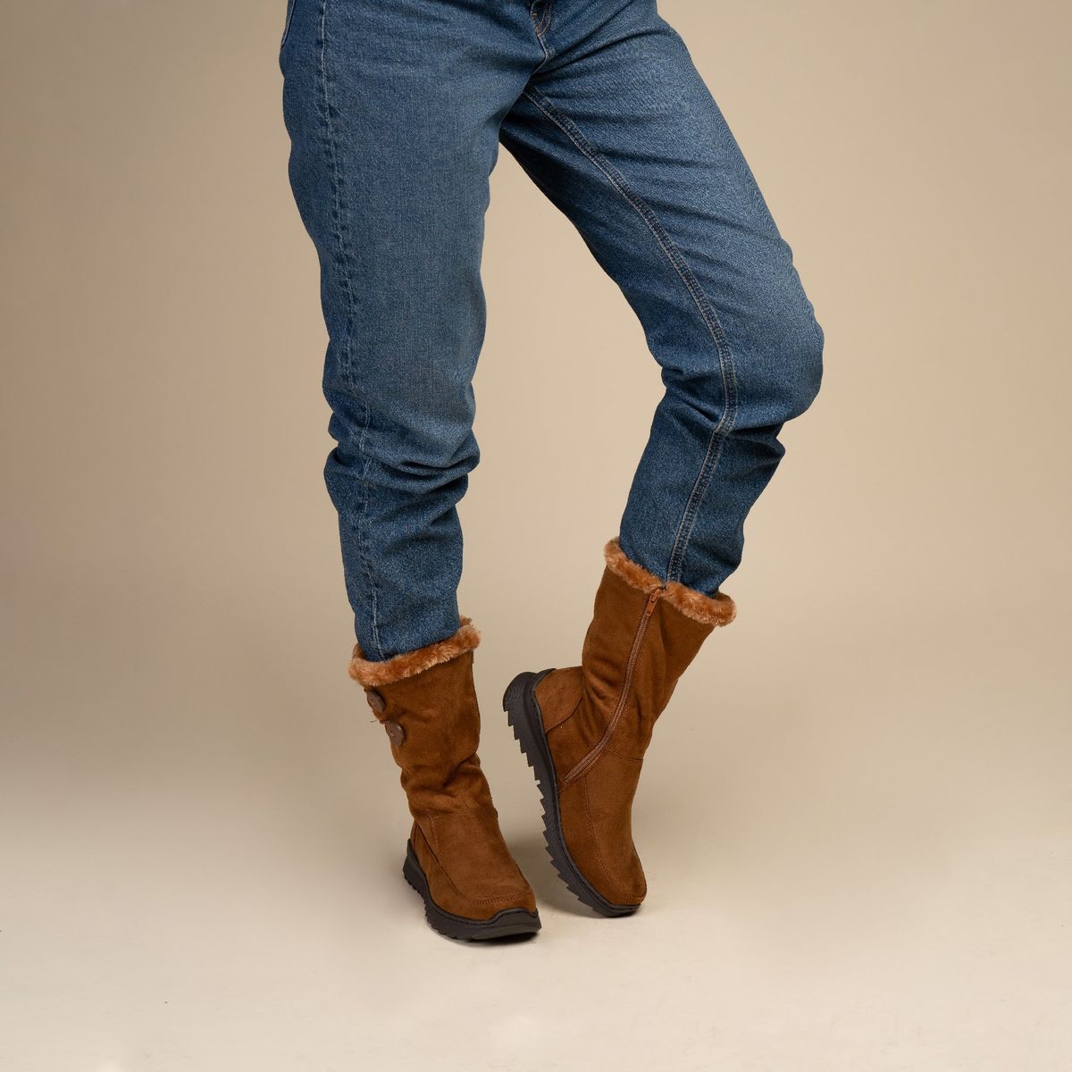 CHINITOWN - Bota Casual Mujer Café Claro Mariella Chinitown