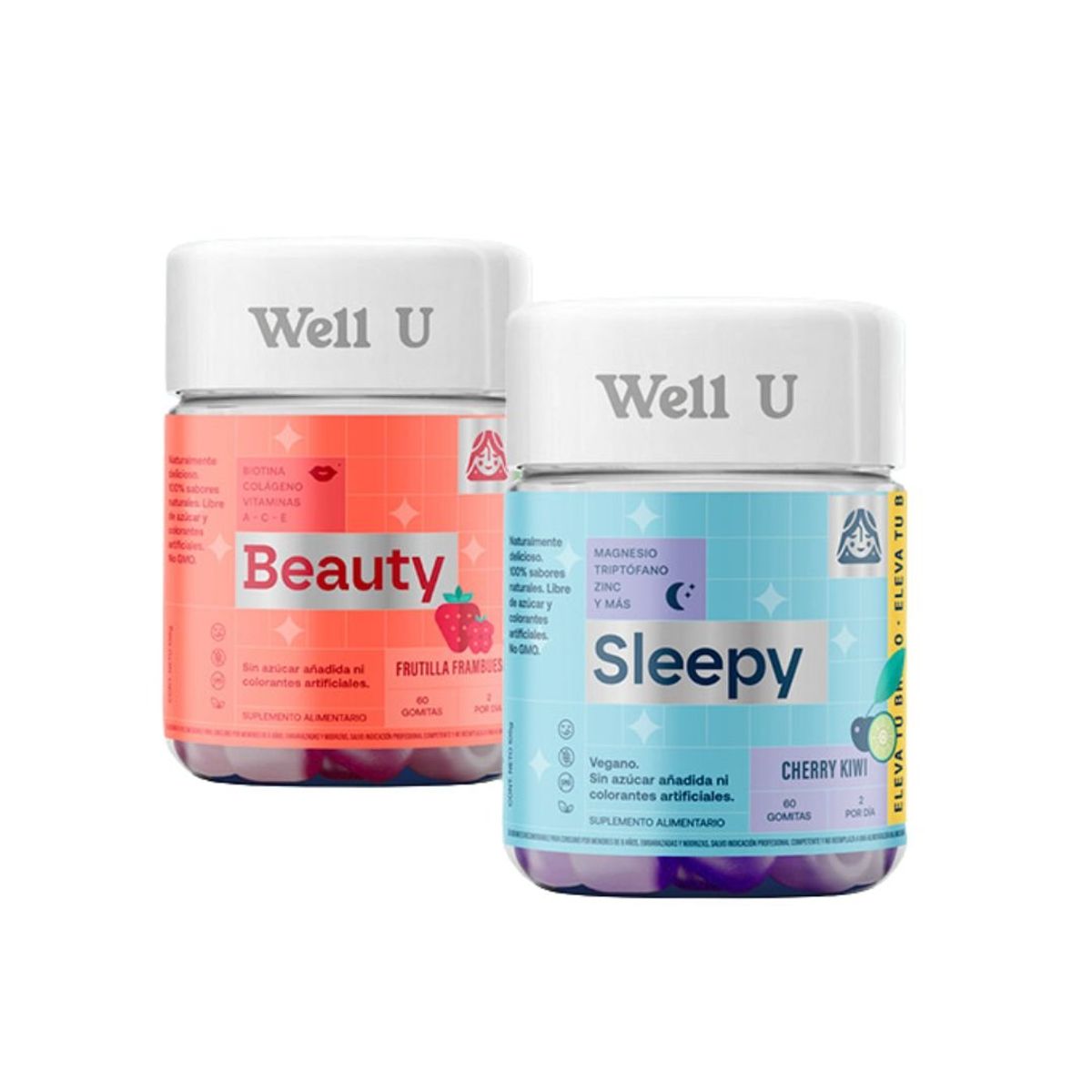 WELL U - PACK X 2 GOMITAS BEAUTY 60UN + SLEEPY 60UN WELL U