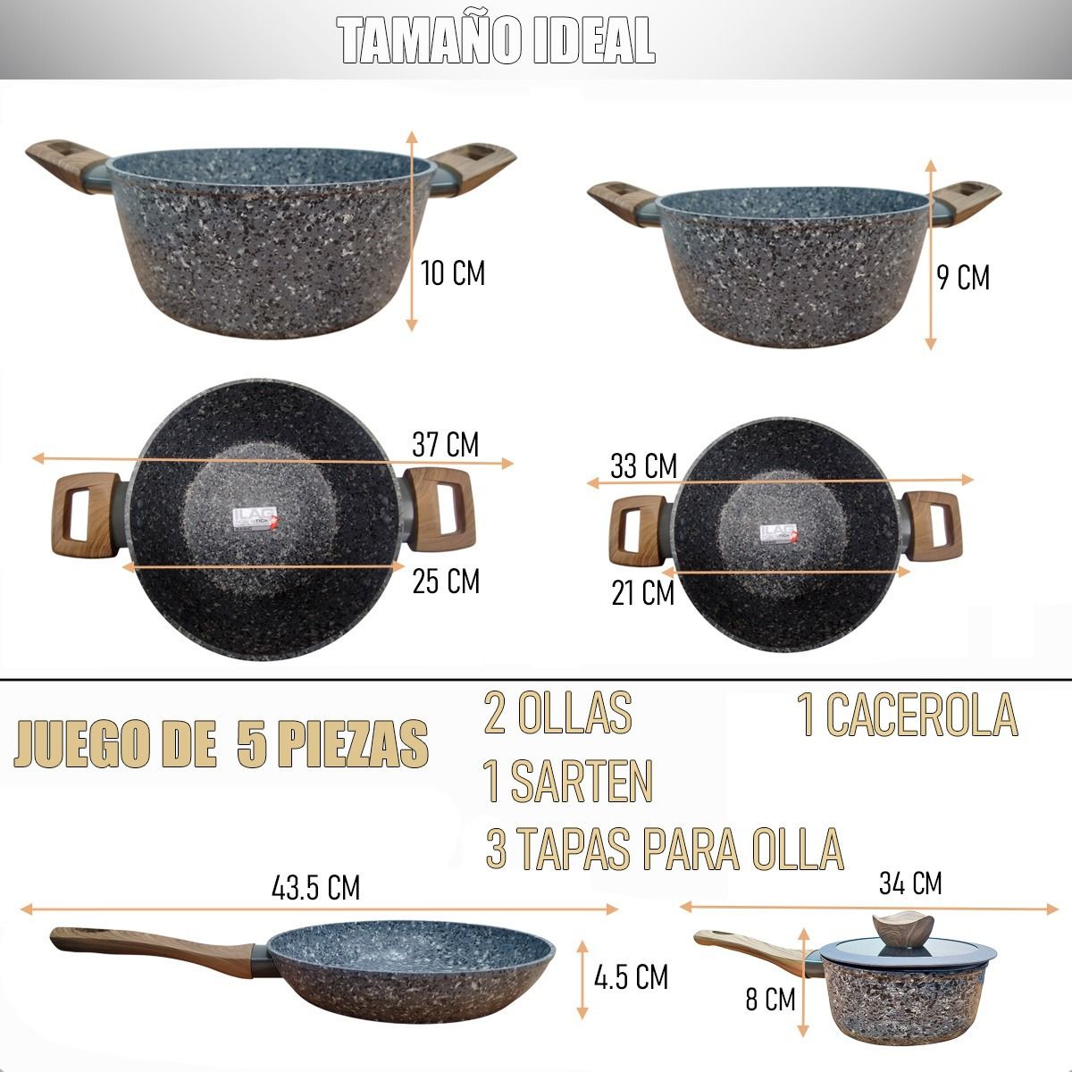 KEEP - Juego De Ollas Bateria De Ollas Juego De Bateria Cocina Keep 5