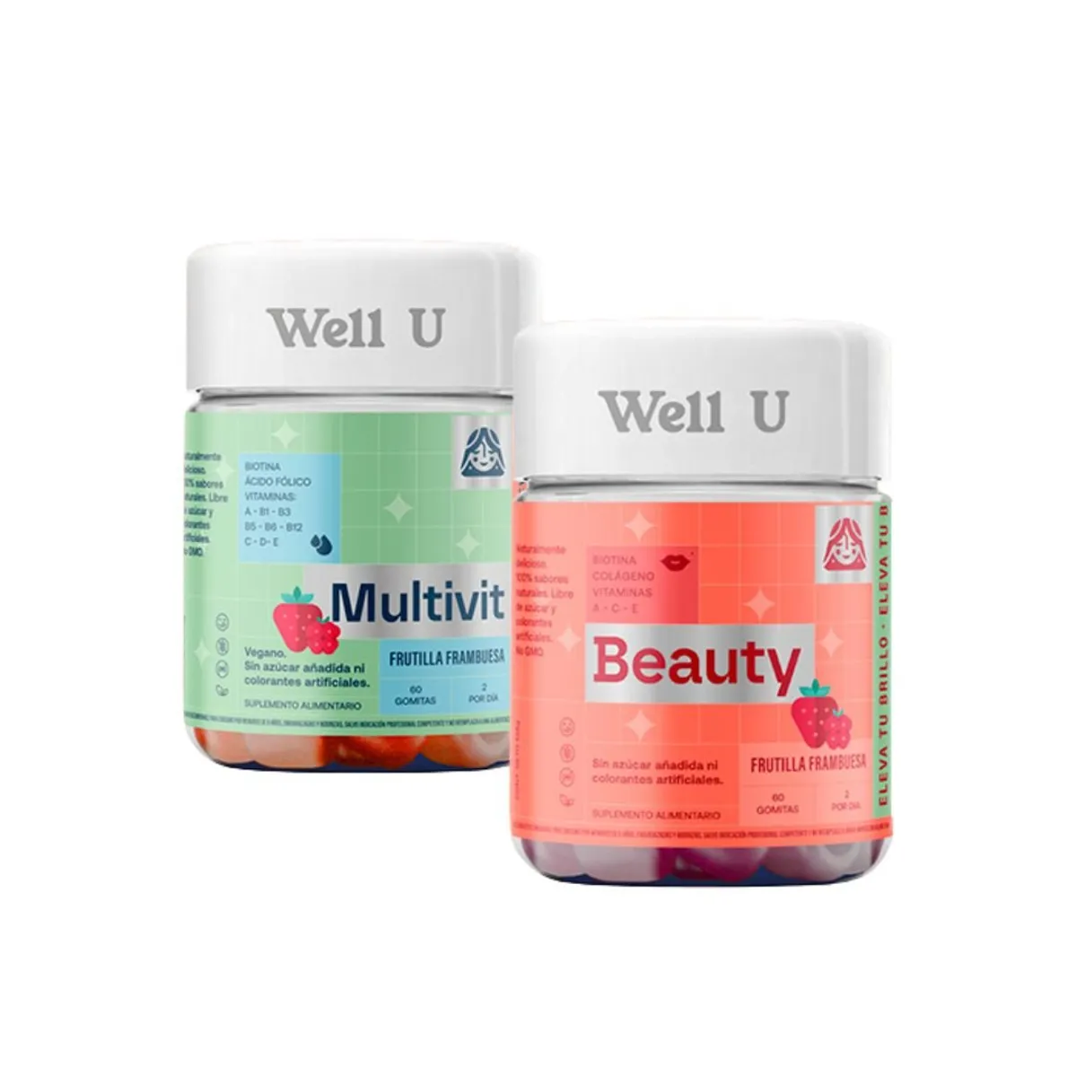 WELL U - PACK X 2 GOMITAS BEAUTY 60UN + MULTIVIT 60UN WELL U