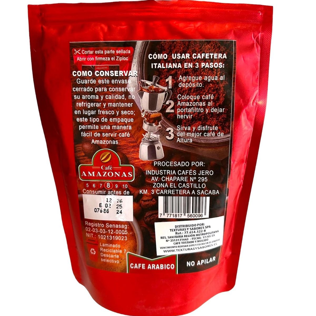 CAFE AMAZONAS - Cafe Amazonas  envase de 250 gramos tostado grado 8