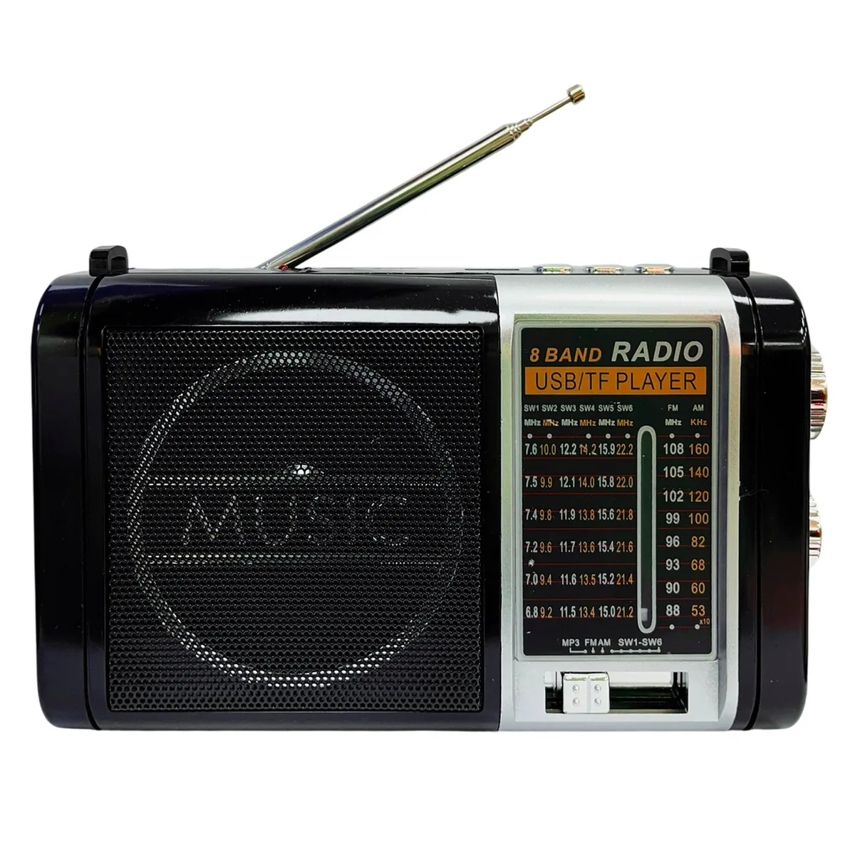 TECNOLAB - Radio Portatil 5W Recargable USB Con Linterna Tenolab TL638